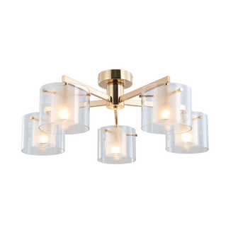 Er de gulddual briller 5-lys skyllebjerget loftslampe til rådighed?