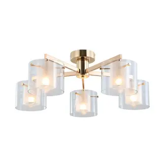 Er de gulddual briller 5-lys skyllebjerget loftslampe til rådighed?