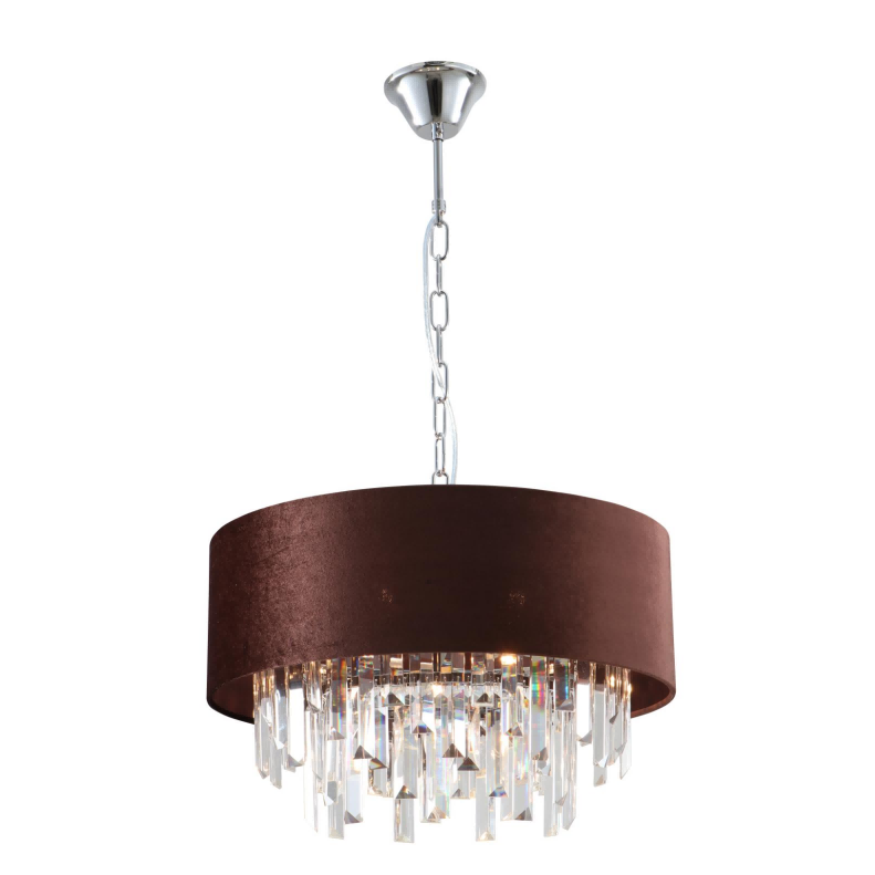 7-lys K9 Crystal Velvet Drum Shades Lysekrone