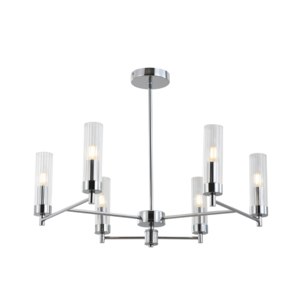Krombelagt glasrørloftslampe
