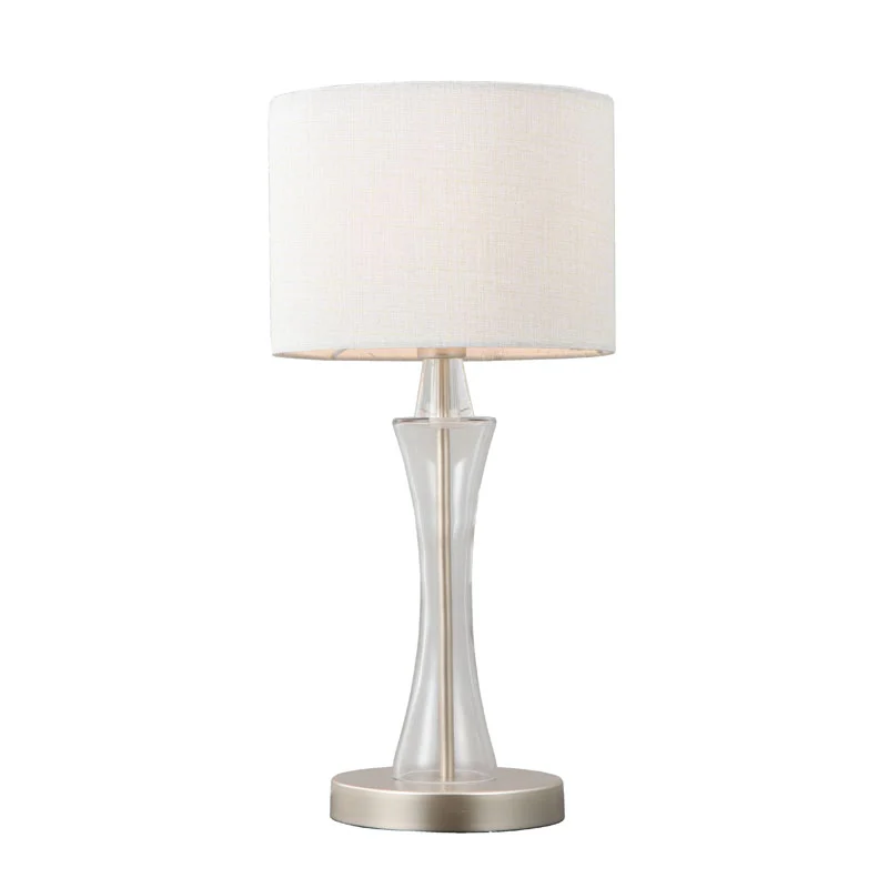 Moderne creme hvid tekstil bordlampe