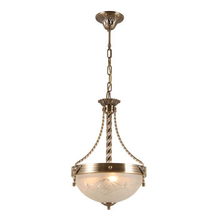 Kobberfinish håndskåret glas retro lysekrone