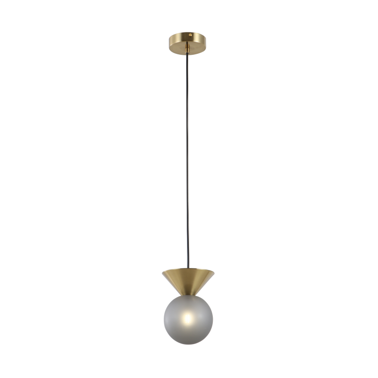 Frostet Smoky Ball Glass pendellampe