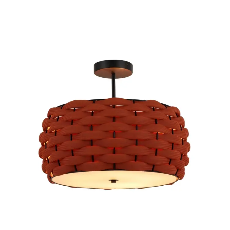 Håndvævet loftslampe til indbygning