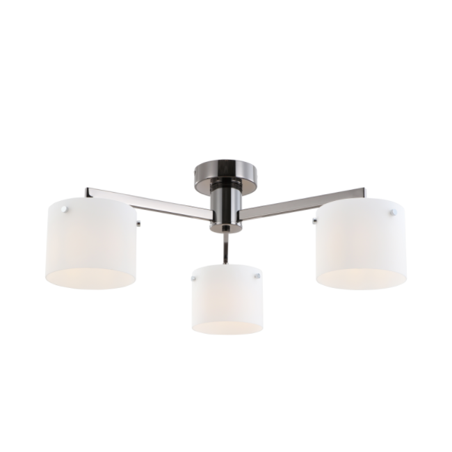 Minimalistiske 3-lys sort krom loftlampe