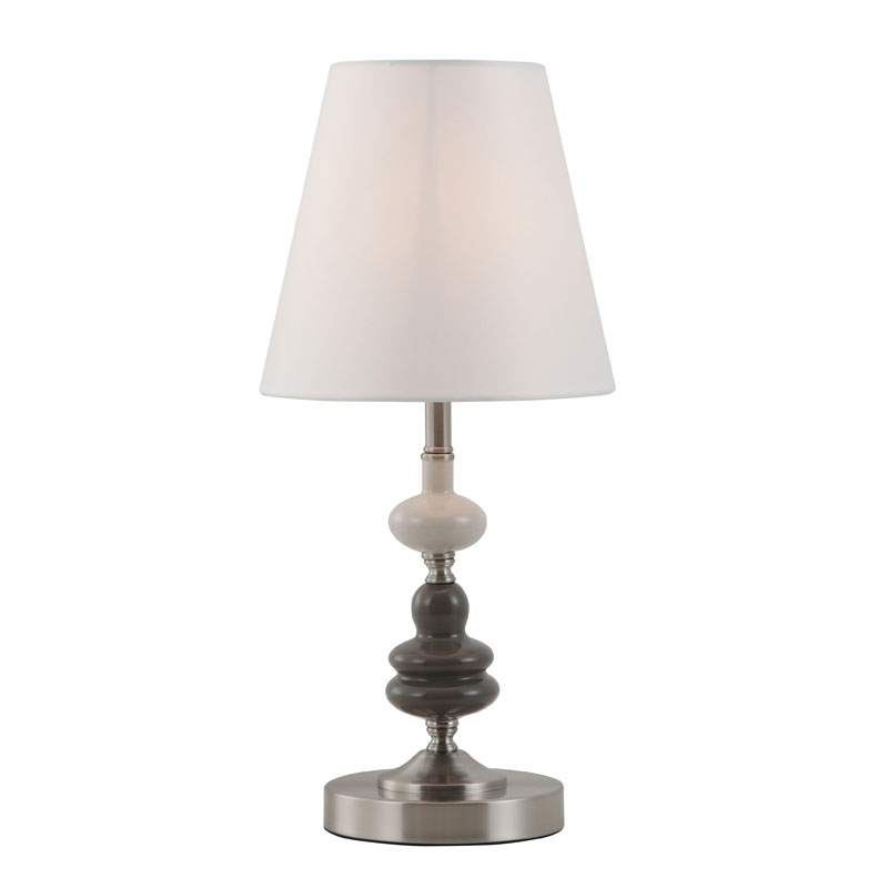 Moderne Drum Off-White Shade Bordlampe
