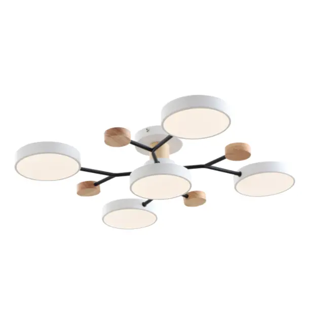 Moderne LED -loftslampe med træ accent