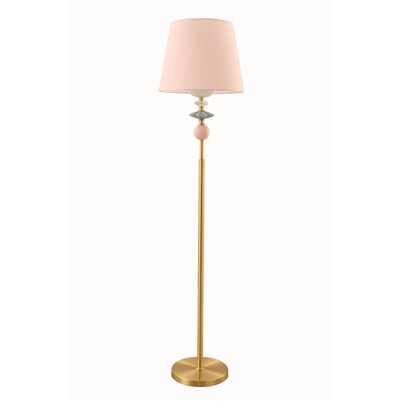 Sandy Gold Drum Shade Porcelæn Gulvlampe