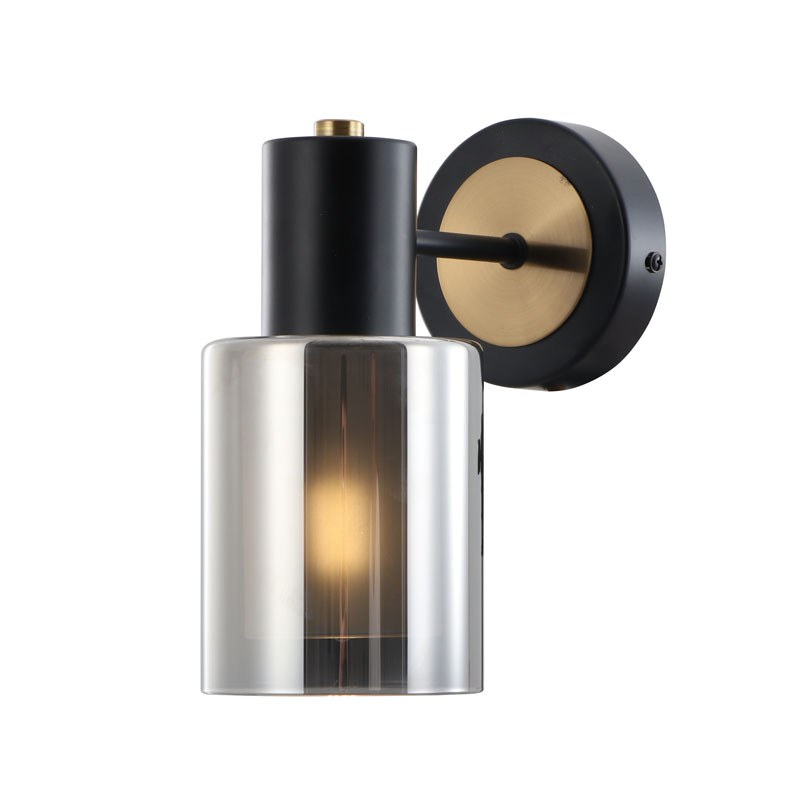 Smoky Double-glass Down Slim Wall Light
