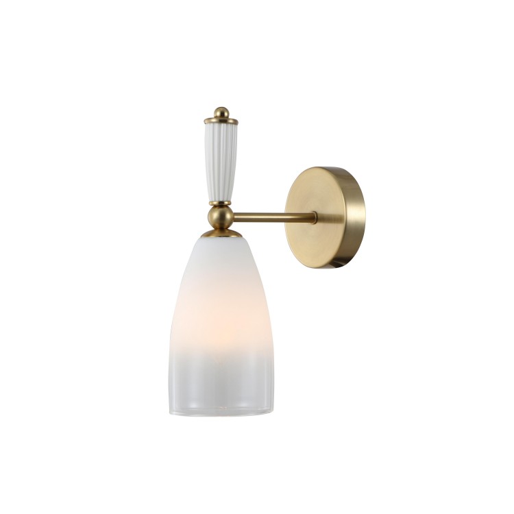 Hvid gradient glas messing keramisk væglampe