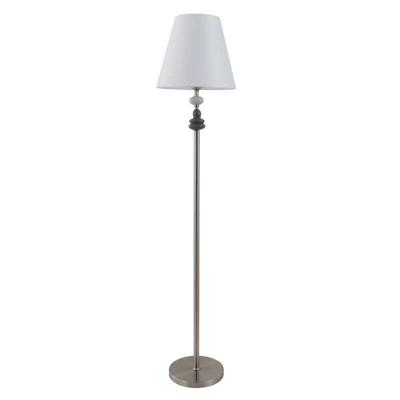 Hvid skærm i porcelæn, højdejusterbar gulvlampe